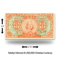 1964 Marilyn Monroe Chinese Currency $1,000,000