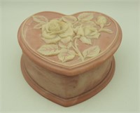 Ceramic Heart Shaped Box W/ Many Earrings