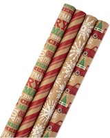 NEW $40 (30"x8.8') 4-Pcs Wrapping Paper