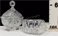 (2) Crystal W. Germany Covered Dishes w/Birds