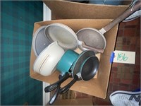 Box of Kitchen Cookware-Pots Pans