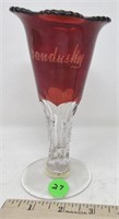 Sandusky ruby red flash glass souvenir glass