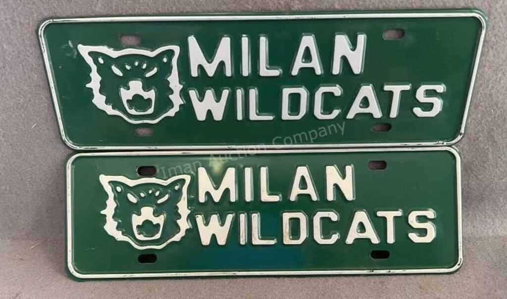 2 NOS Milan Wildcats License Plates