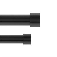 Cappa 66-120 in. Double Curtain Rod  Black