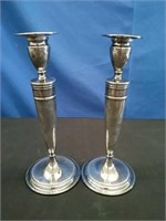 Pair Gorham Sterling Silver Candle Sticks 10"