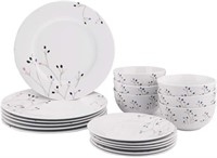 Amazon Basics 18-Piece Dinnerware Set, Dishes,