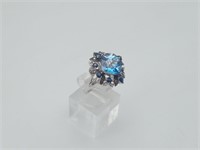 14K Blue Topaz Multi Gemstone Ring