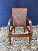 Wood & Wicker Arm Chair No Cushion