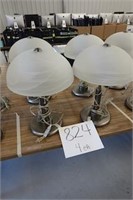 4 Glass Globe Lamps (19"tall x 12" round)