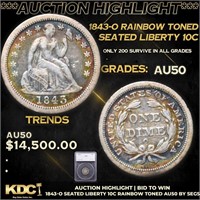 ***Auction Highlight*** 1843-o Seated Liberty Dime