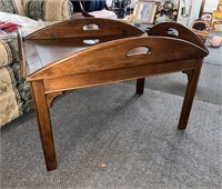 Vintage Georgian-Style Mahogany Butlers Tray Table
