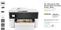 W8133  HP OfficeJet Pro 7740 Printer White/Black