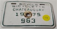 CHATEAUGUAY BICYCLE PLATE 1975