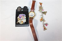 Disney Lot - Eeyore Watch, Lady & Tramp Pin