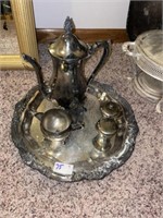 5 Pc Silver Plate Service Set