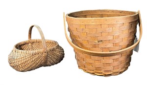 2 Antique Woven Baskets