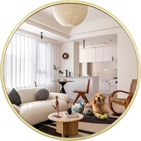 Modern Gold Circle Wall Mirror 20"