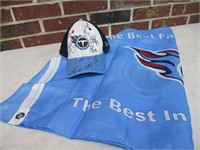 Autographed Tennessee Titans Hat/Cap & Flag