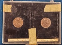 Lot Of 2 1960 D Wheat Pennies In Broken Case