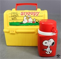 Plastic "Snoopy" Lunchbox w/Thermos