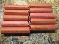 (10) Misc Rolls Canadian Cents 1937-1952