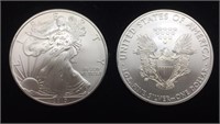 2- 1oz .999 Fine Silver Walking Liberty Coin