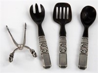 GEORG JENSEN SUGAR TONGS & CAVIAR SERVERS