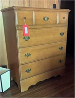 Small Maple Finish Four Drawer Dresser