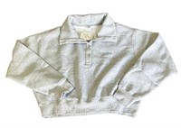 Prinbara XL Womens Cropped Sweatshirt-Gray