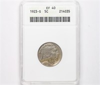 1923-S Buffalo Nickel ANACS EF40