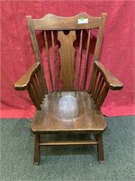 Mid century pine are chair