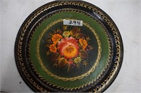Tole Painted Plate