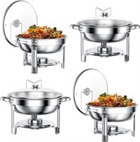 Chafing Dishes for Buffet Set (Round  4 pack)