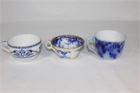 Flow Blue Teacups -Burgess, K of G etc