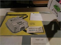 1950s Addressograph Model 30 Supplies