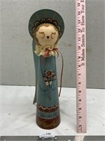 Vintage Tall Painted Wooden Angel