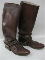 WWII Friendly Five Leather Boots w/ Egletine Spurs