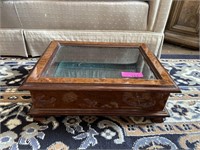 GLASS TOP CURIO BOX / DISPLAY / JEWELRY