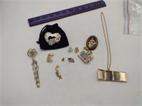 Various Vtg Ceramic & Metal Jewelry Lot