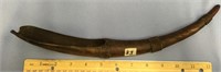 Extremely old goat horn spoon, 13.5" and has carve