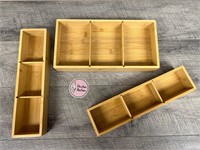 Wooden bamboo drawer dividers