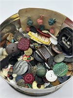 Tin of Buttons & Buckles