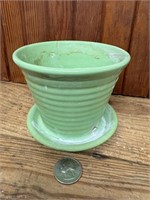 1940's 4" McCoy LIKE Green Planter Pot
