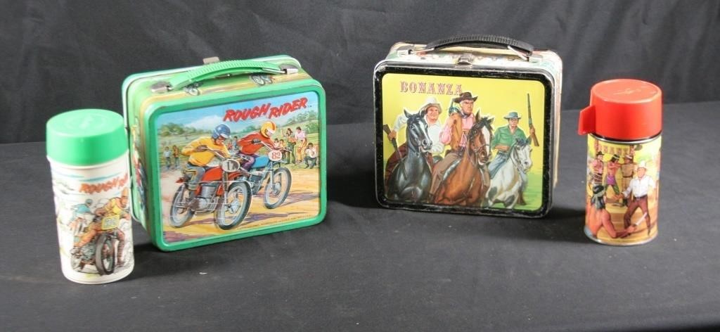 Vintage Metal Lunch Boxes w/Thermos