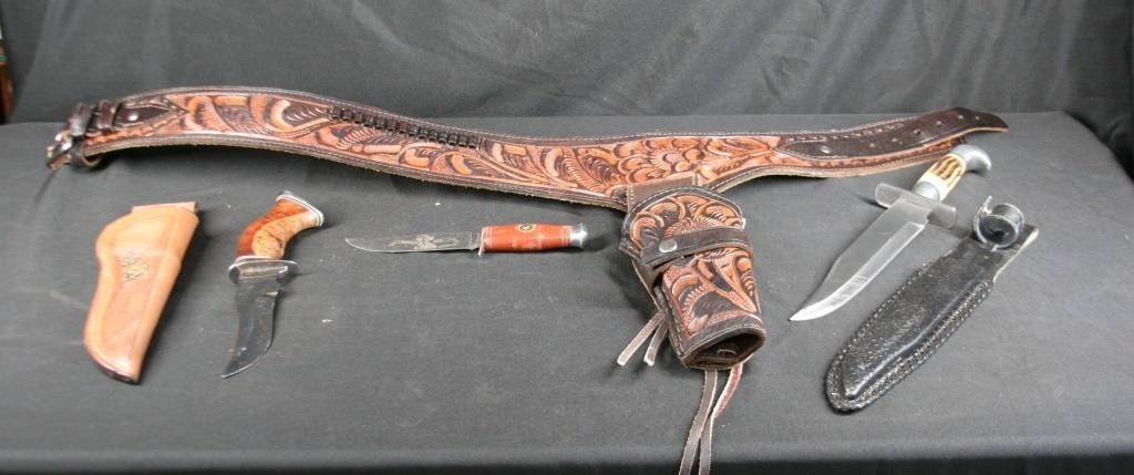 Gun Holster & Belt and Hunting Knives