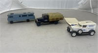 Tootsietoy Camper & 2 Ertl Coin Banks