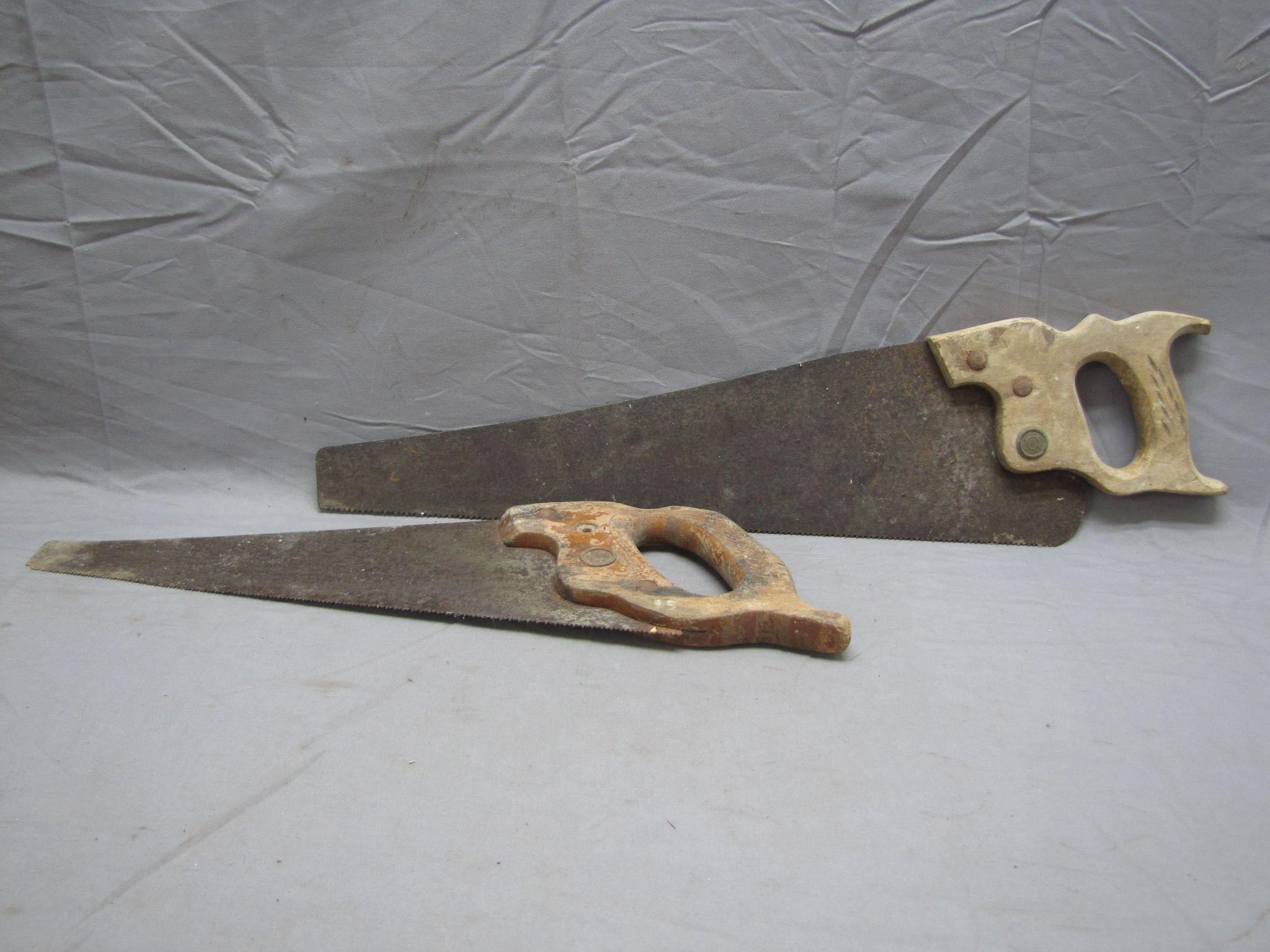 2 Hand Saws W/Wooden Handles
