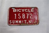 Red Summit, NJ bicycle license plate