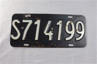 Black vintage license plate