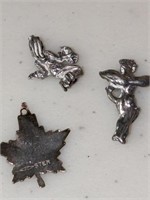 Sterling leaf & Assorted pendants